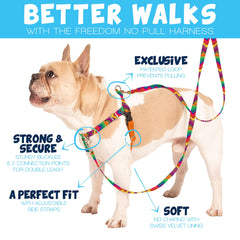 2 Hounds Design Freedom No Pull Dog Harness with its Swiss Velvet lining in close view.