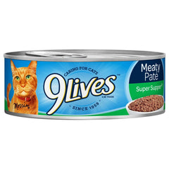9Lives wet cat food four-can pack shown together.
