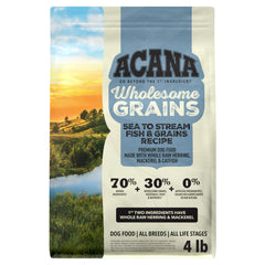 ACANA Sea to Stream dry dog food shown from the front of the bag.