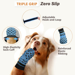 AIEDOULER dog socks shown as a pair from an alternate angle.