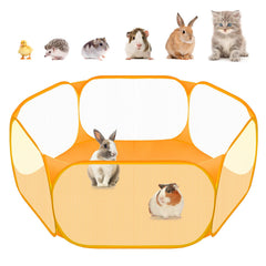 Amakunft small animal playpen shown fully opened with mesh sides.