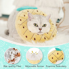 ANWA cat cone collar shown worn by a cat around the neck.
