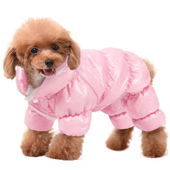 AOFITEE dog coat shown from the front, highlighting its full-body winter design.