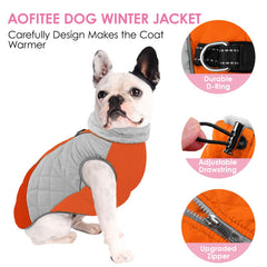 AOFITEE Dog Coat detail showing the reflective strip.