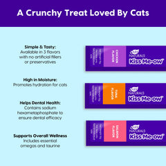 ARK NATURALS Kiss Me-Ow cat treats shown poured over a cat’s food.