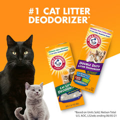ARM & HAMMER Double Duty cat litter deodorizer packaging shown clearly.