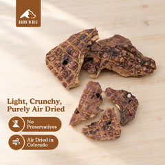 BARK'N BIG Lamb Lung Dog Treats crumbled as a kibble topper.