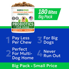 Close-up view of a BARK&SPARK Dog Probiotic Chew.