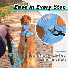 BARKBAY dog harness detail showing its reflective straps.
