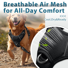 BARKBAY dog harness detail showing reflective strips.