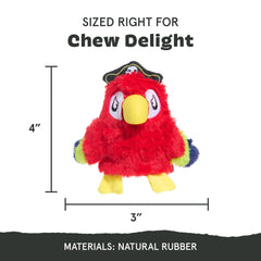 BarkBox Captain Parrot dog toy detail showing its fabric outer layer.