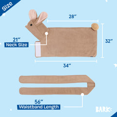 BARKBOX Dog Bathrobe hook and loop closure shown in detail.