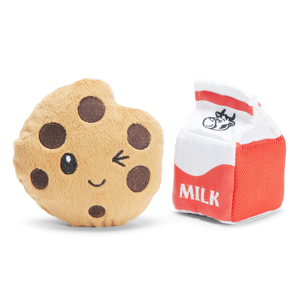 BarkBox Afterschool Snack Pack bundle showing the milk carton and plush cookie toys.