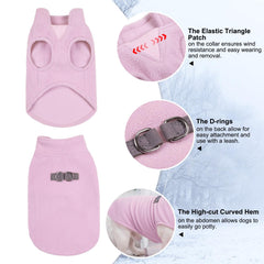 BEAUTYZOO dog fleece vest showing the ribbed neckline detail.