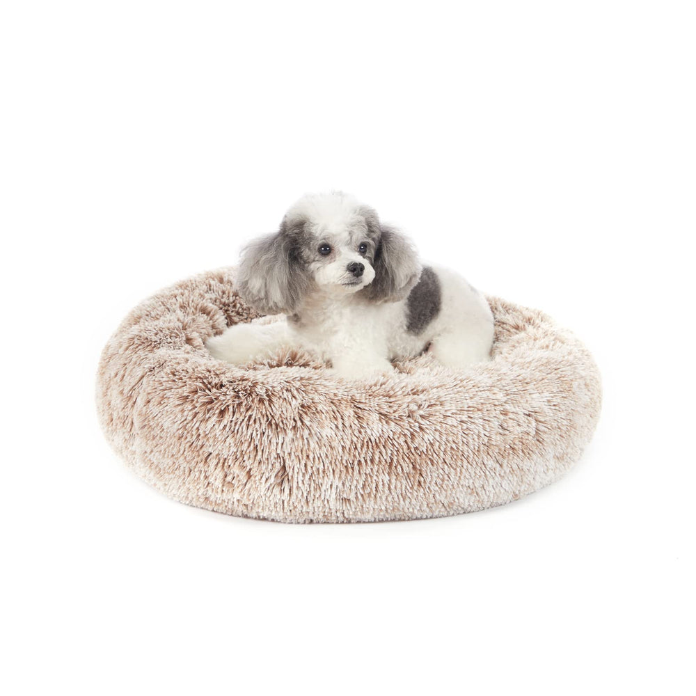 Bedfolks Calming Fluffy Donut Dog Bed shown from the front.