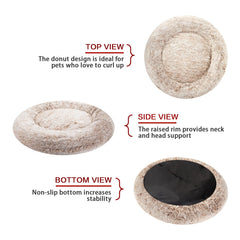 Bedfolks Calming Fluffy Donut Dog Bed showing the TPU-dot non-slip bottom.