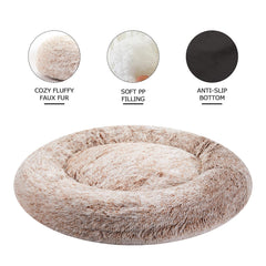 Bedfolks Calming Fluffy Donut Dog Bed showing the raised rim around the cushion.