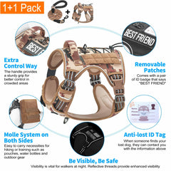 Beebiepet tactical dog harness detail showing its write-on ID tag.