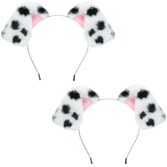 Beviliu Dalmatian dog ear headband shown from the front.