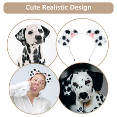 Beviliu Dalmatian dog ear headband showing its repositionable ears.