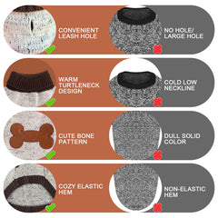 BINGPET dog sweater shown with its thick turtleneck detail.