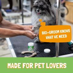 Bio-Groom Sure Clot Styptic Powder shown during dog nail grooming.