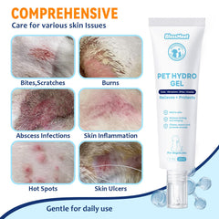Blessmeet Pet Wound Care Hydro Gel being applied to a dog's paw.