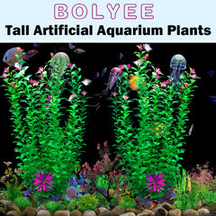 BOLYEE aquarium plants displayed as a pair of artificial fish tank decorations.