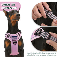 BUMBIN dog harness close-up showing its reflective design around the vest.