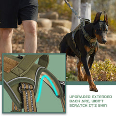BUMBIN Tactical Dog Harness detail of its metal leash attachment rings.