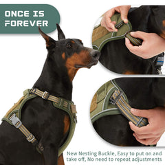 BUMBIN Tactical Dog Harness side view showing its MOLLE panels.