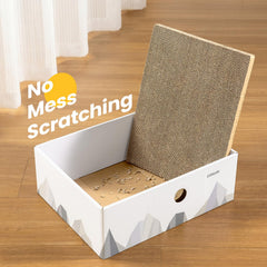 The paw hole in the Conlun Cat Scratcher Box invites cats to reach and explore.