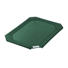Coolaroo pet bed replacement cover shown from the front in Brunswick Green.