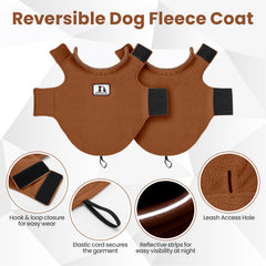 DENTRUN dog winter coat showing its reversible side.