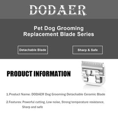 DODAER 3/4HT dog grooming blade comb teeth shown in close-up.