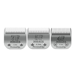 DODAER dog grooming blades set shown together in a front view.