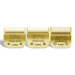 DODAER gold detachable dog blades set shown together in an overview.