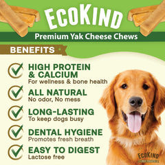 EcoKind yak cheese dog chews showing the four bones in the pack.