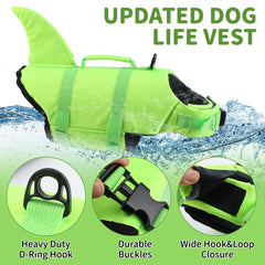 EMUST dog life jacket showing its adjustable belt.