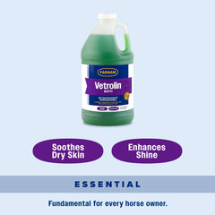 Farnam Vetrolin Bath shampoo bottle shown from a side angle.