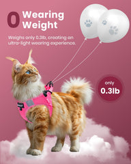 FAYOGOO cat harness detail showing the Velcro and buckle closures.