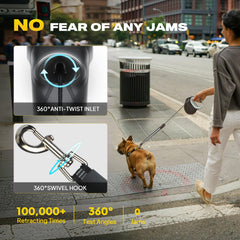 Fida retractable dog leash nylon cord extending from the housing.