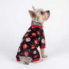 Fitwarm dog pajamas shown with the four-leg shape and snug openings.