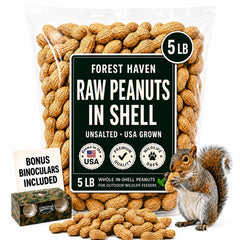 Forest Haven raw peanuts in shell shown in the product bag.