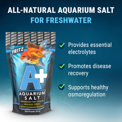 Fritz Aquatics A+ Aquarium Salt package shown from the side.