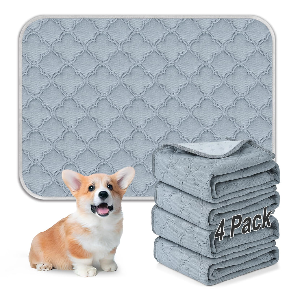 FunFurry washable pee pads shown as a four-pack in light grey.
