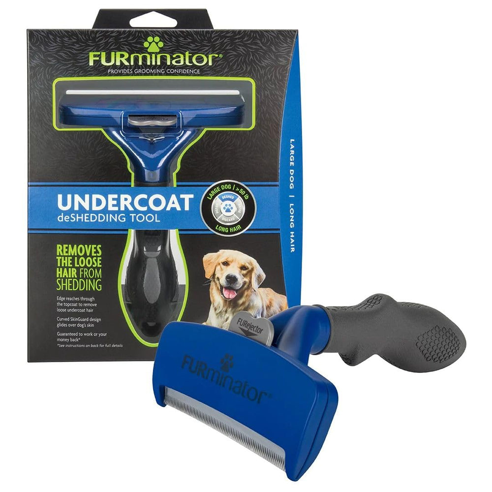 FURminator large dog undercoat deShedding tool shown from the front.