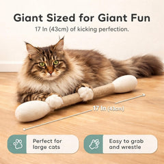 Glaciart One Giant Swab cat toy with its New Zealand wool texture in close-up.