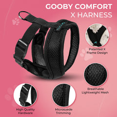 Soft polyester mesh detail on the Gooby Comfort X dog harness.