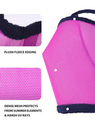 Harrison Howard mesh horse fly mask showing the opening for a horse’s forelock.